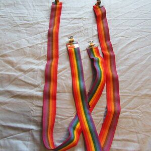 Mens Welch Mfg Vtg Rainbow Suspenders Size 54" Long New